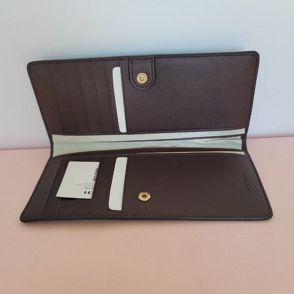 COACH Slim Bifold in Coated Canvas with Musical Penguin Print-⭐FINAL PRICE $99.⭐ - Picture 14 of 16